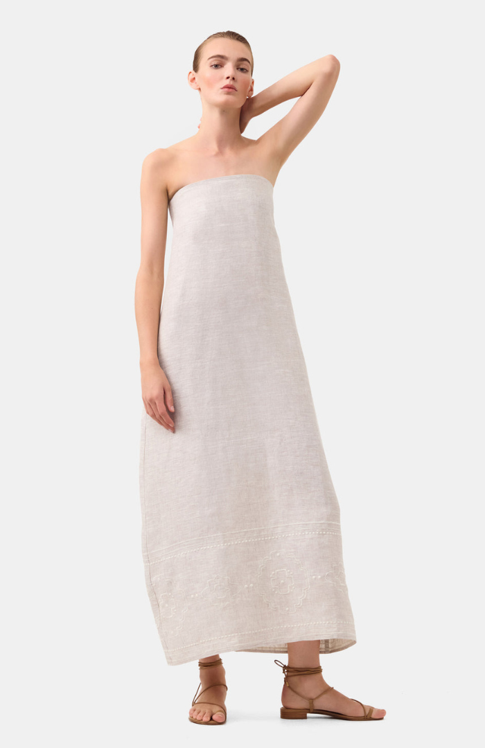 Morrison Pebble Kari Linen Strapless Dress