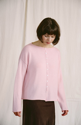Francie Barely Pink Dolls Reversible Cardigan