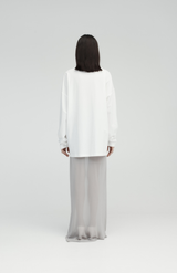 Rebe White Long Sleeve Drop T-Shirt