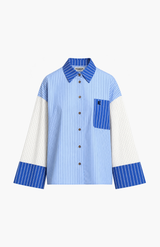 Essentiel Antwerp Kovid Combo1  Sky Fabric Mix Shirt