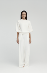 Rebe Ivory Short Sleeve Shoulder Knit