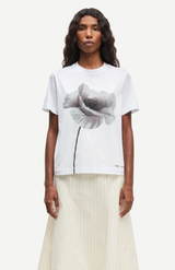 Samsoe Samsoe White Poppy Sacamino SS T-Shirts