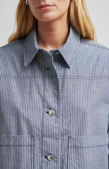 Second Female Dark Blue Stripe Antibes Overshirt