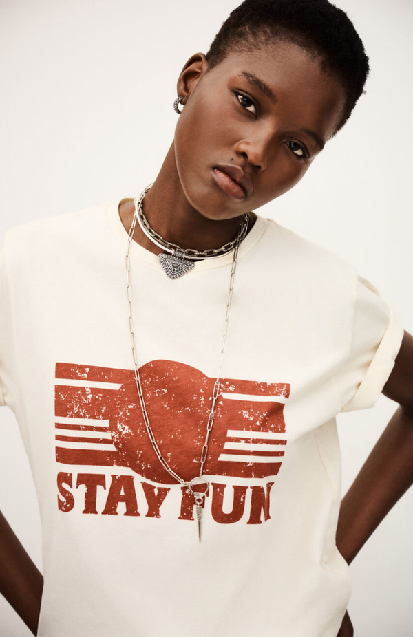 Ba&sh Ecru Reese Radio Tee