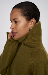Rabens Saloner Fern Green Celly Roll Neck Sweater