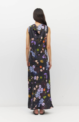 Juliette Hogan Noir Afterglow Floral Twill Arc Dress