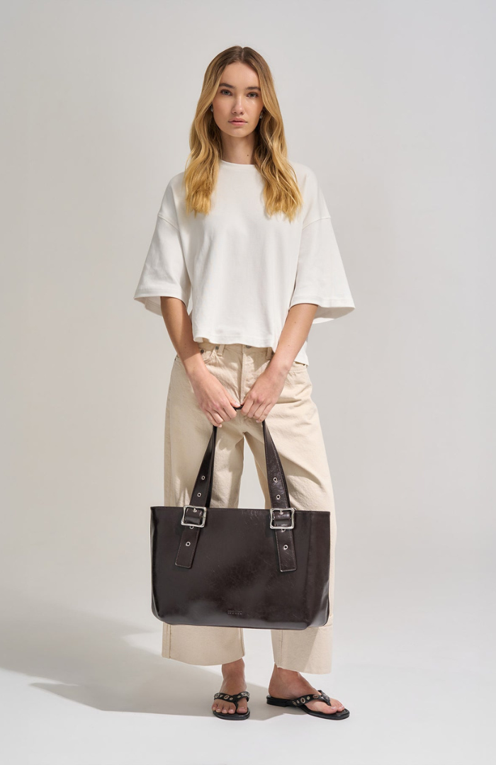 Brie Leon Burnt Coffee Everyday East-West Weekender