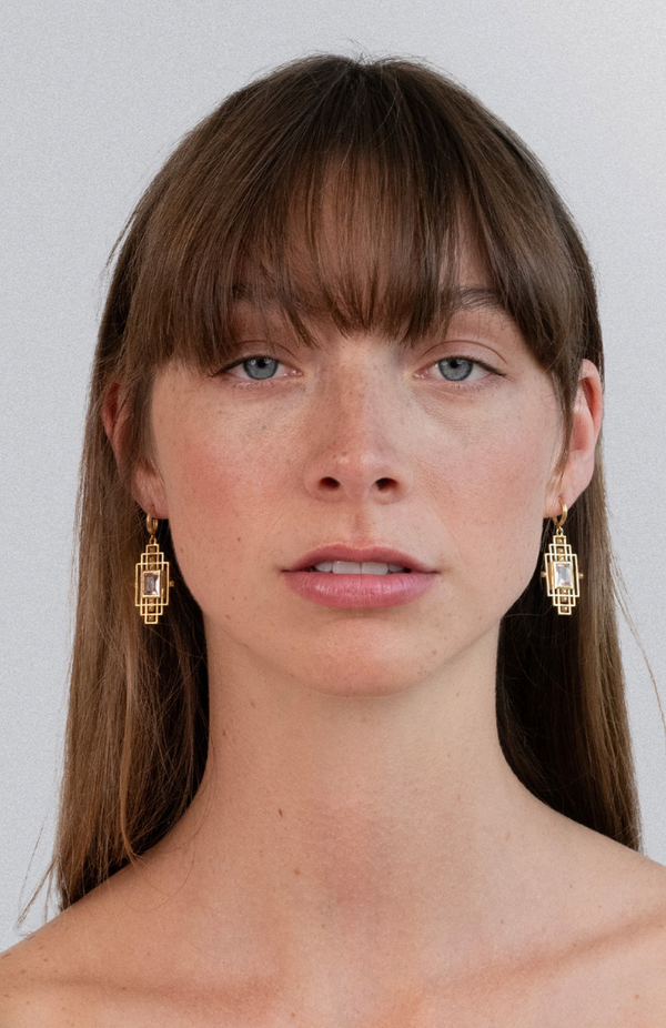 Zoe & Morgan 22k Gold Plate with Rose Quartz Bliss Earrings