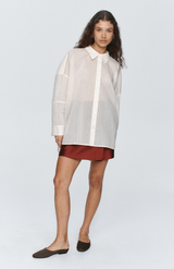 Marle Ivory + Sangria Stripe Edie Shirt