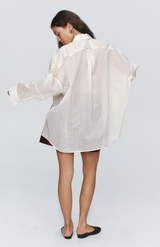 Marle Ivory + Sangria Stripe Edie Shirt