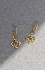 Zoe & Morgan 22K Gold Plate with Chrome Diopside Centered Earrings