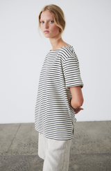 Laing Black + Ecru Stripe Pablo T-Shirt