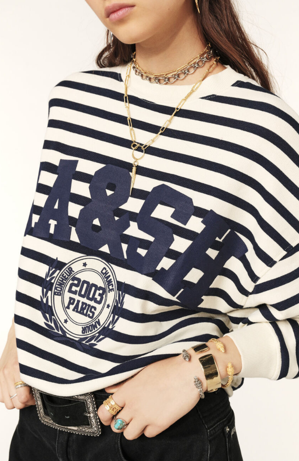 Ba&sh Navy Benjamin Sweatshirt