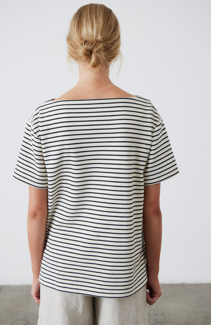 Laing Black + Ecru Stripe Pablo T-Shirt