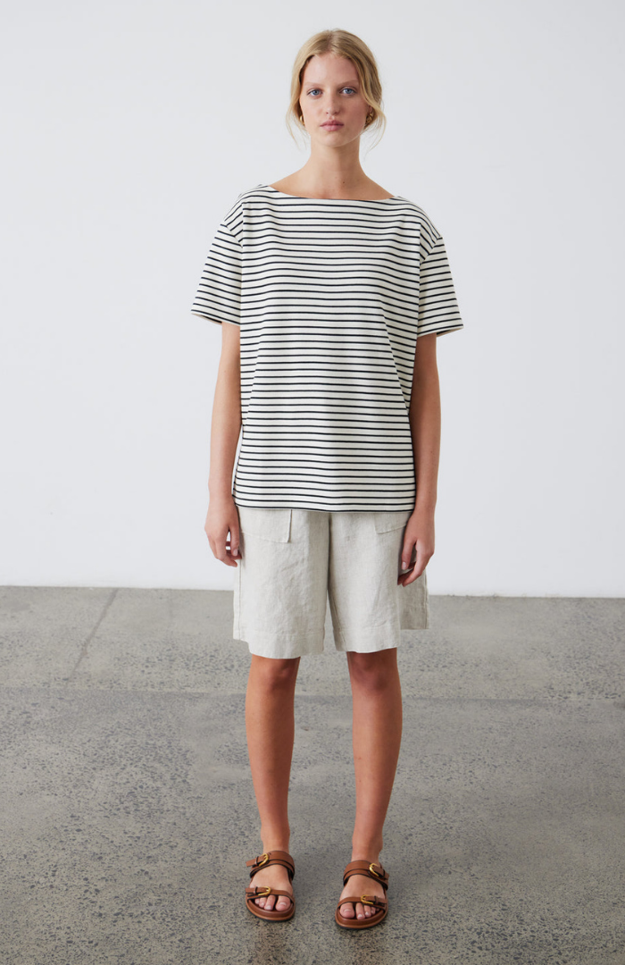 Laing Black + Ecru Stripe Pablo T-Shirt