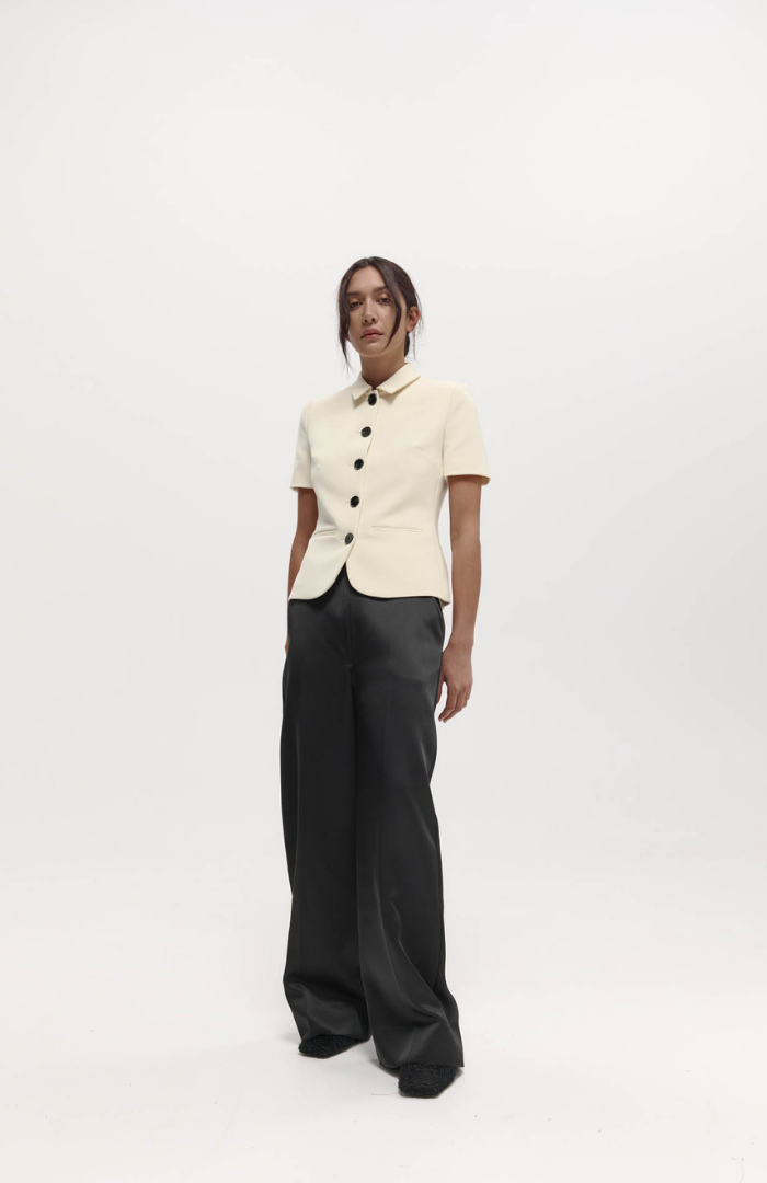Harris Tapper Bone Short Sleeve Bardot Blazer