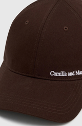 Camilla And Marc Chocolate Thome Embroidered Cap