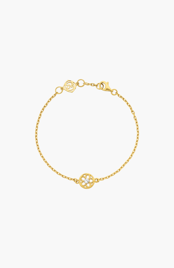 Zoe & Morgan 22k Gold Plate with White Zircon Manuka Bracelet