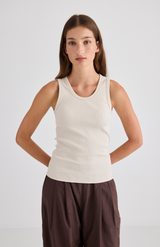 Laing Vanilla Juna Ribbed Cotton Tank