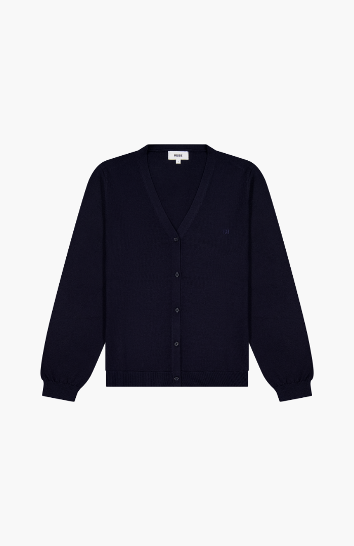 Rebe Navy Merino Cardigan