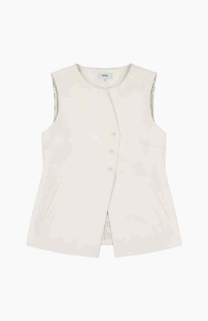 Rebe Ivory Tailored Vest