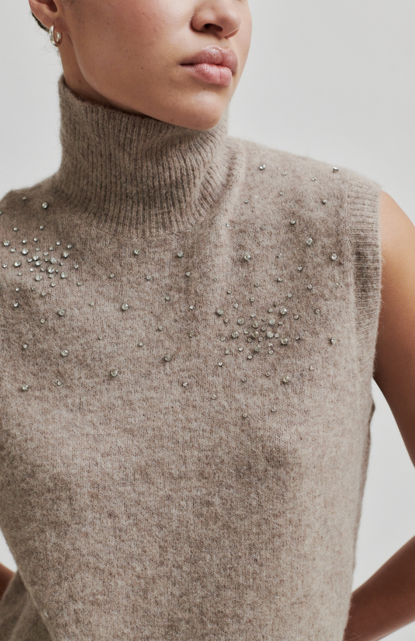 Second Female Roasted Cashew Sparkling Knit Vest