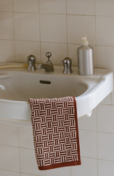 Baina Mudbrick + Cream Torrens Hand Towel