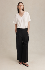 Marle Black Cotton Morrie Pant