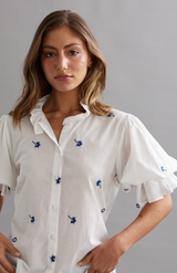 Caitlin Crisp Blueberry Voile Soho Blouse