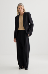 Laing Black Invert Pleat Trouser