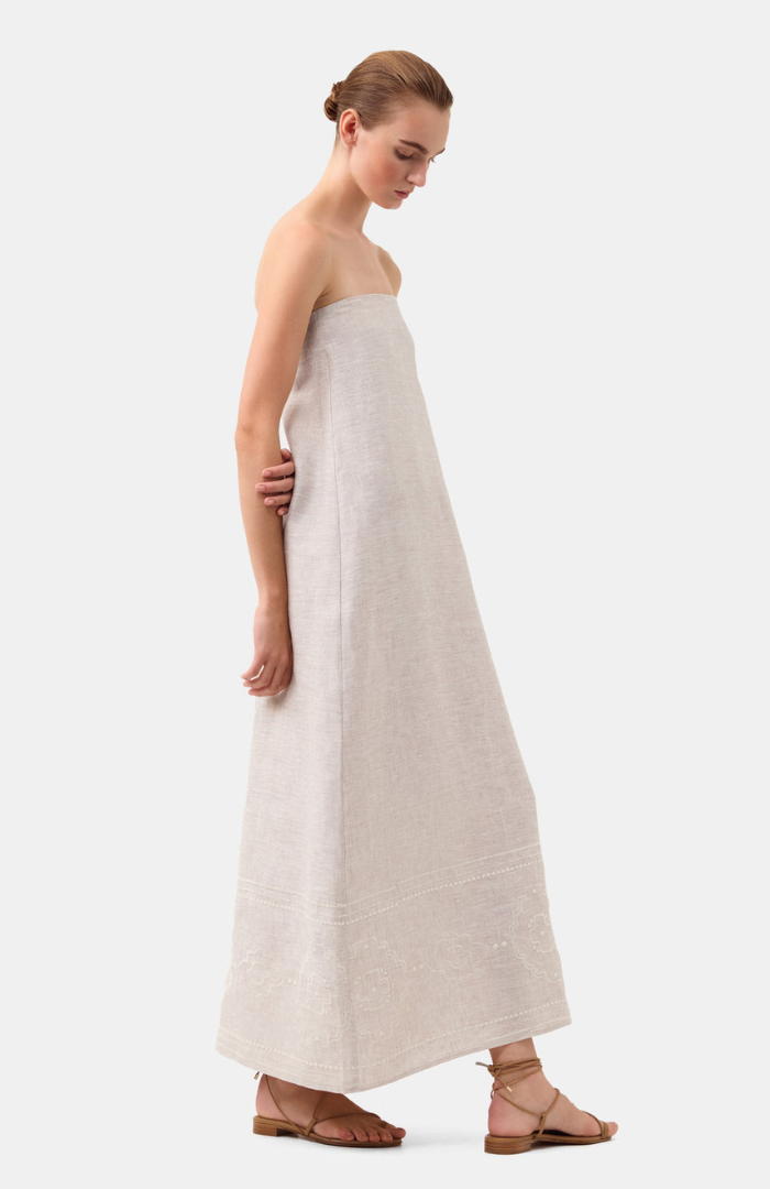 Morrison Pebble Kari Linen Strapless Dress