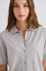 Laing Grey Marle Featherlight Cashmere Shirt