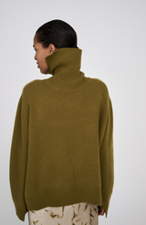Rabens Saloner Fern Green Celly Roll Neck Sweater