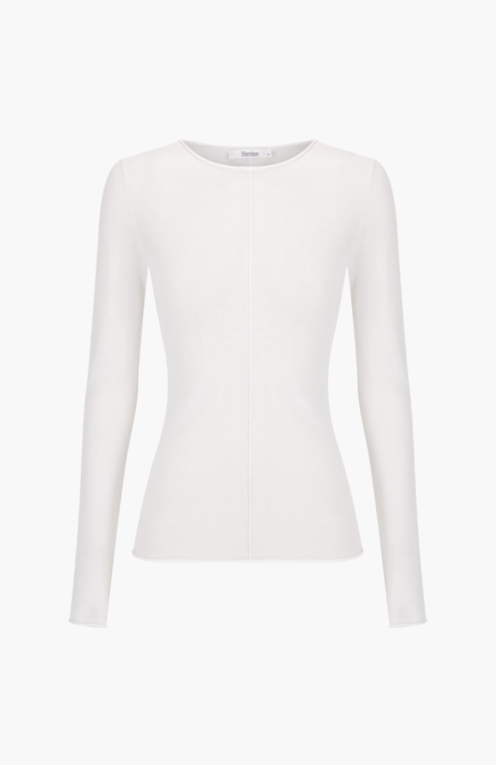 Morrison White Aston Knit Pullover