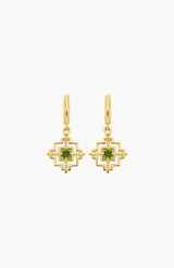 Zoe & Morgan 22K Gold Plate with Chrome Diopside Centered Earrings