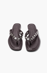 Brie Leon Burnt Coffee Eyelet Sandal