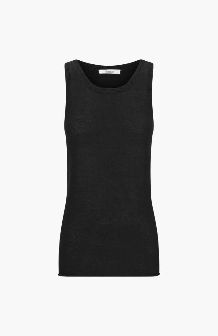 Morrison Black Knit Aston Tank