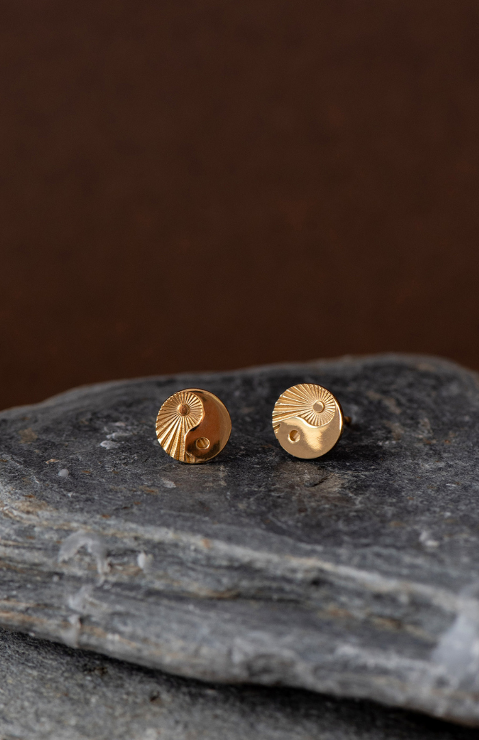 Zoe & Morgan 22K Gold Plate Yin Yang Stud