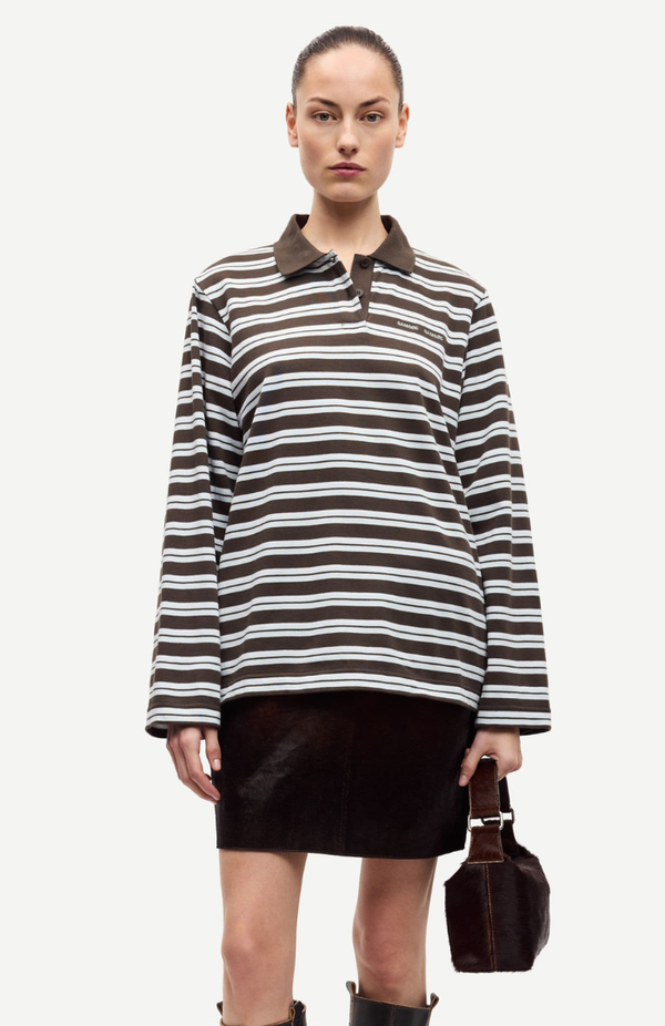 Samsøe Samsøe Turkish Coffee Sadover L/S Polo Shirt