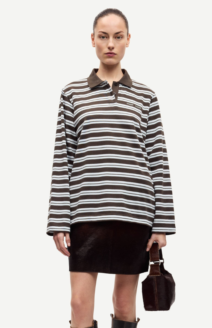 Samsøe Samsøe Turkish Coffee Sadover L/S Polo Shirt