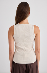 Laing Vanilla Juna Ribbed Cotton Tank