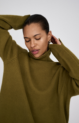 Rabens Saloner Fern Green Celly Roll Neck Sweater