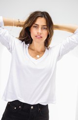 Perfect White Tee White Jimi L/S Boxy V-Neck Tee