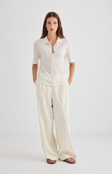 Laing Cream Featherlight Cashmere Shirt