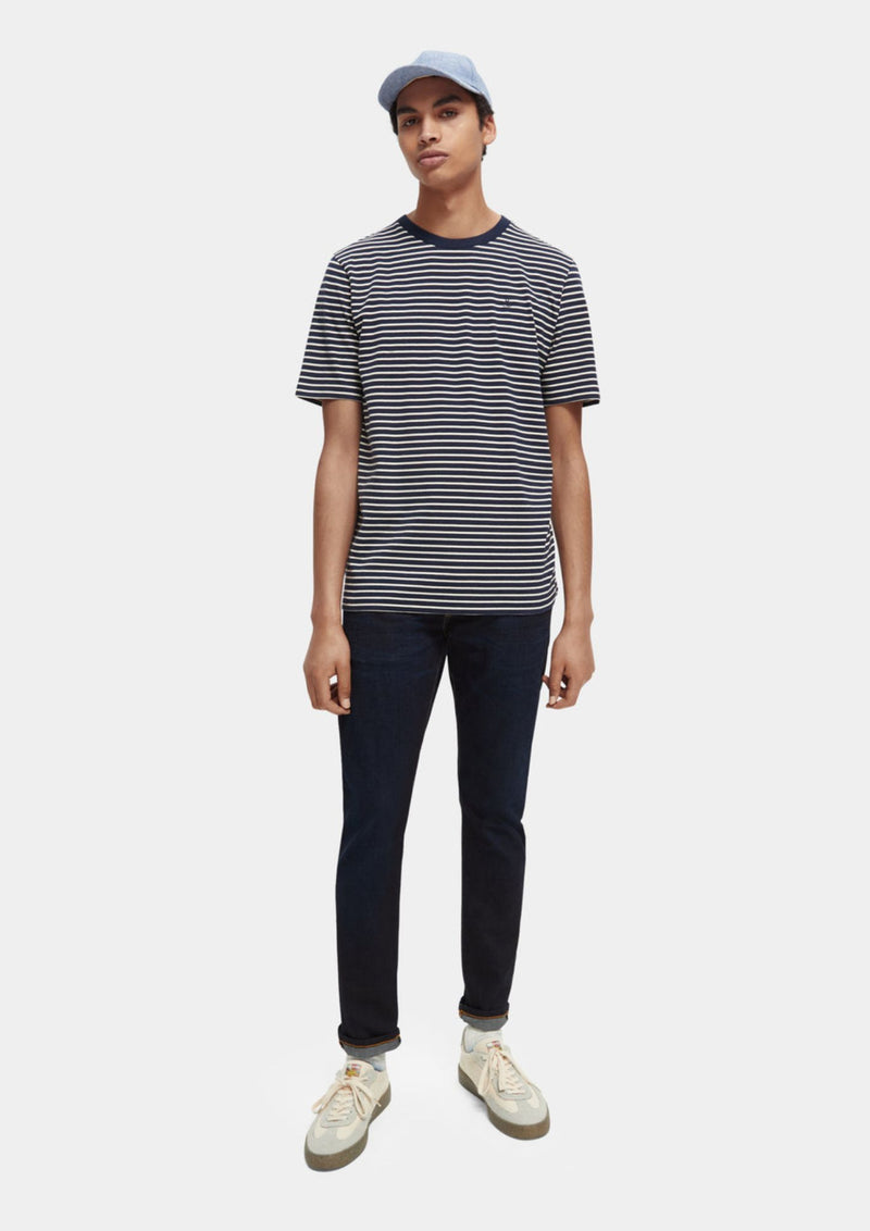 Scotch & Soda Navy + White Stripe Essentials T-Shirt