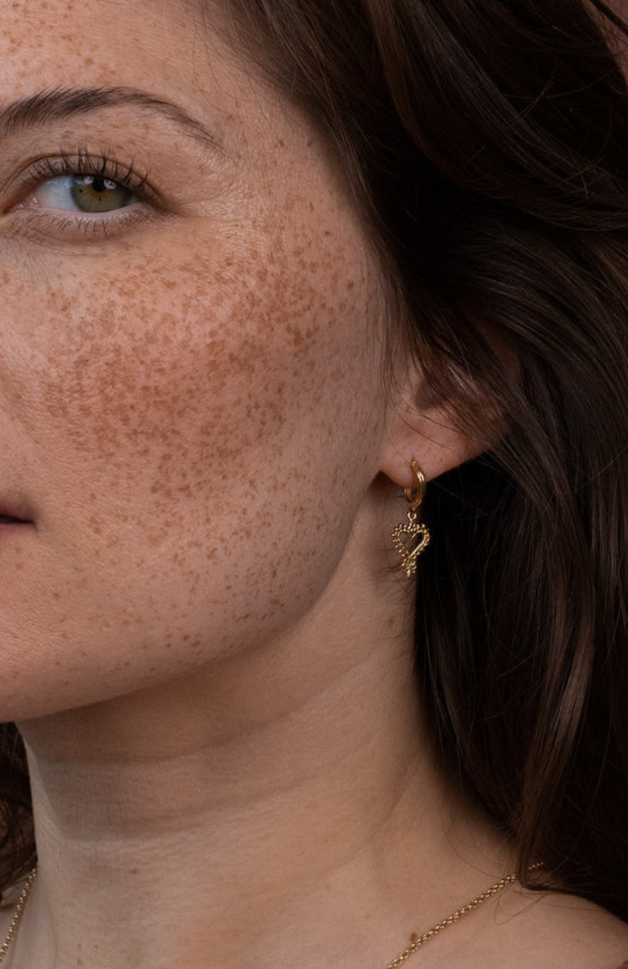 Zoe & Morgan 22k Gold Plate Mini Gypsy Heart Earrings