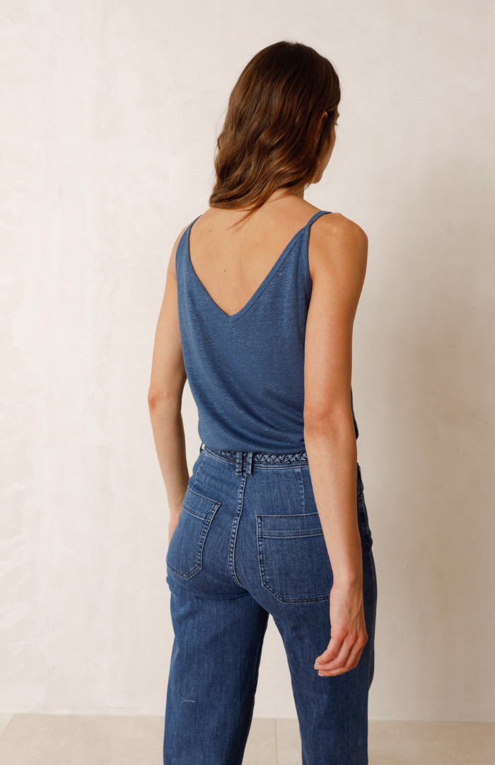 Indi & Cold Indigo Linen Cami