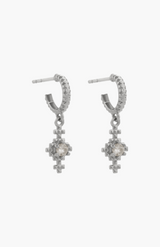 Zoe & Morgan Sterling Silver With Peach Zircon Indie Earrings