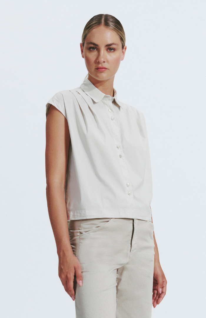 Transit Par-Such Sand Stretch Poplin S/S Shirt