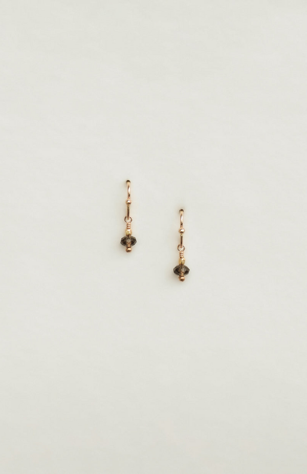 Charlotte Penman Gold Smokey Quartz Bebe Amira Earrings